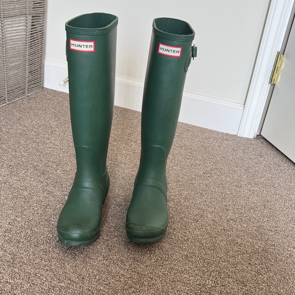 Hunter Forest Green Tall Boots size 7